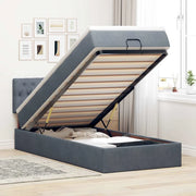 Struttura Letto Pouf con Materasso 180x200 cm in Velluto 3312657