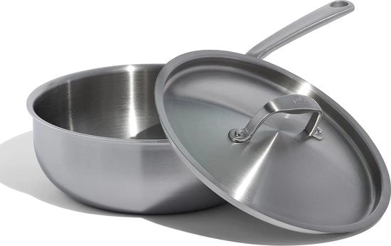 Piatto in acciaio inossidabile da 2,84L - 5 strati di rivestimento in acciaio inossidabile - Compatibile con attrezzature da cucina professionale a induzione