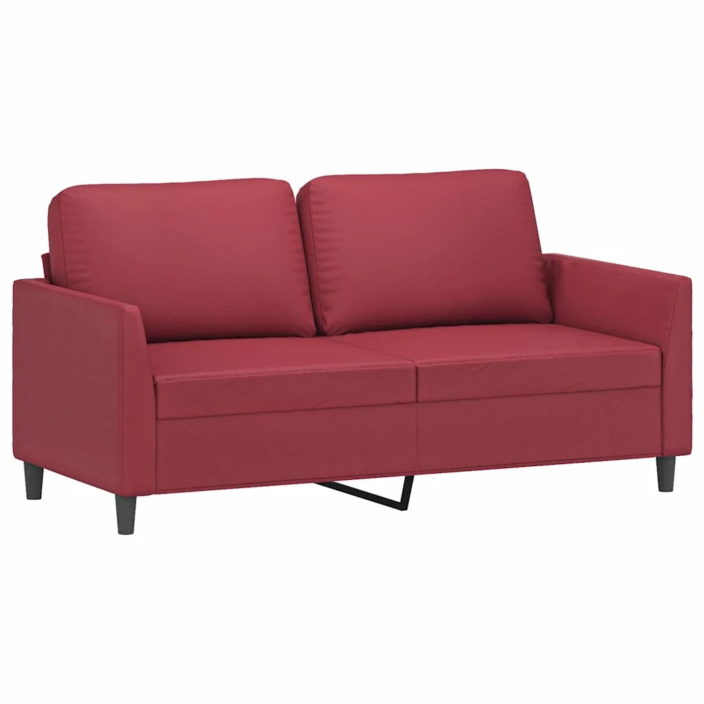 Divano a 2 Posti Rosso Vino 140 cm in Similpelle 359336