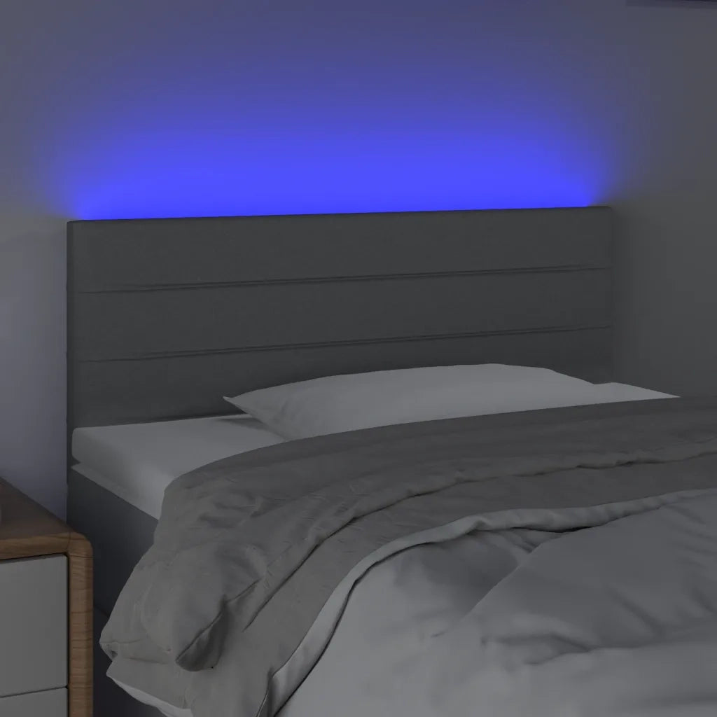 Testiera-Testata Decorativa Grigio Chiaro a LED 80x5x78/88 cm in Tessuto 437545