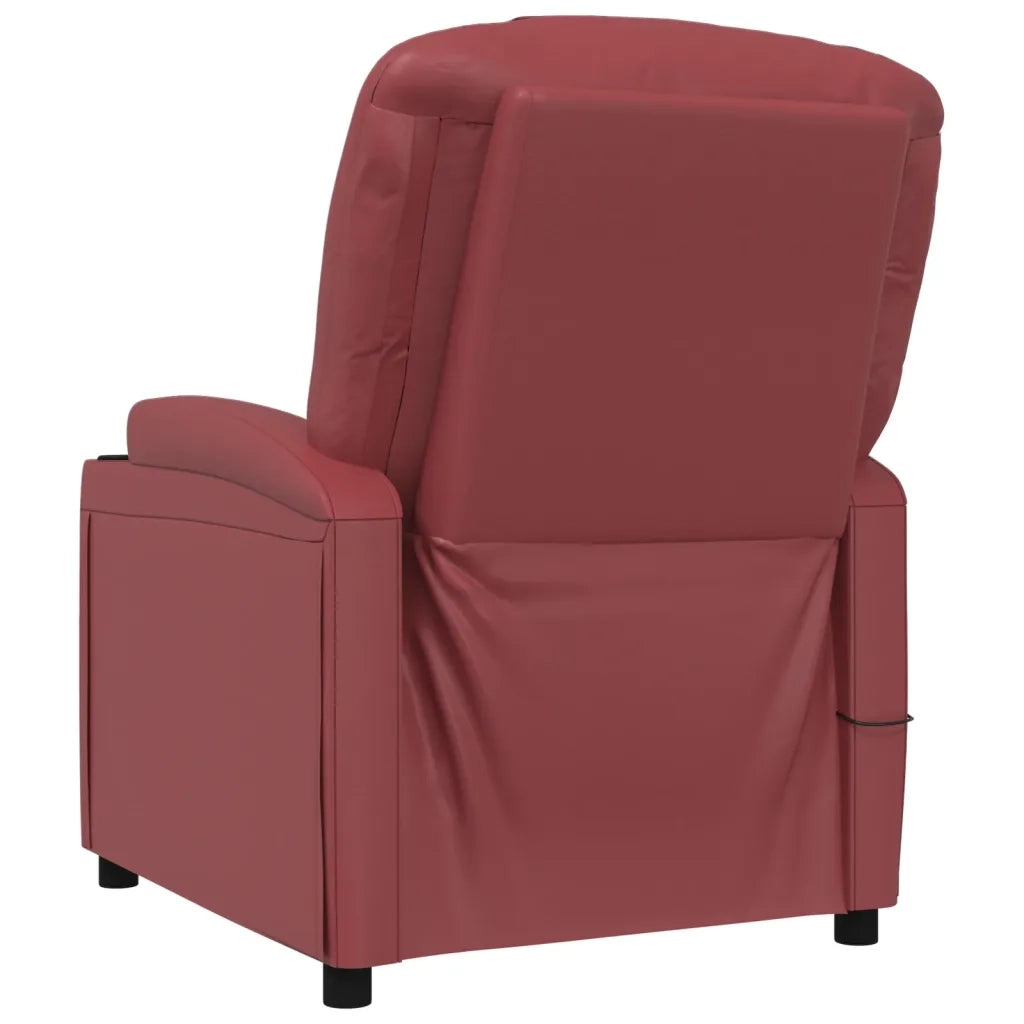 Poltrona Massaggiante | Sedia Relax Rosso Vino in Similpelle