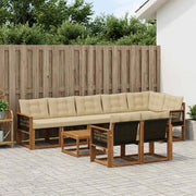 Set di divani da esterno con cuscino 9 pcs Naturale e Beige 3382049
