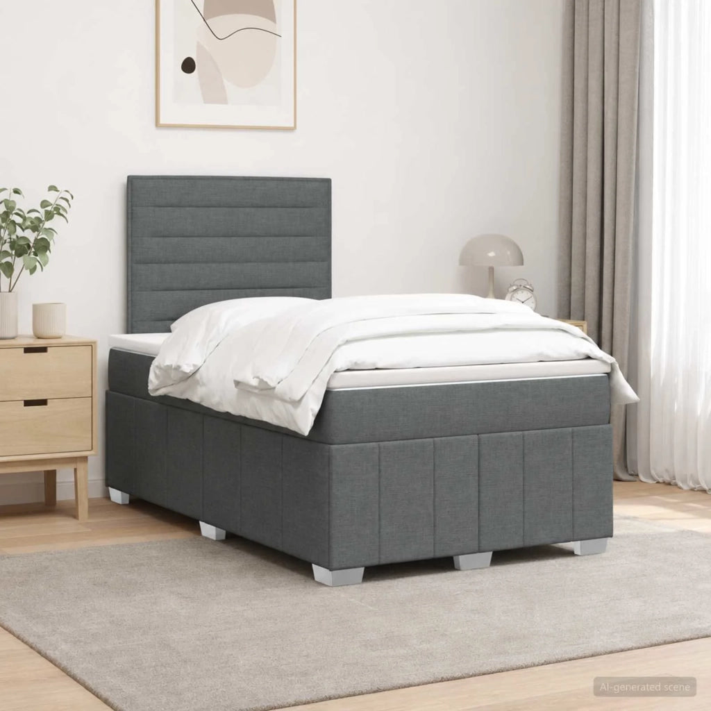 Letto box spring con materasso Grigio Scuro 120 x 200 cm 3454107