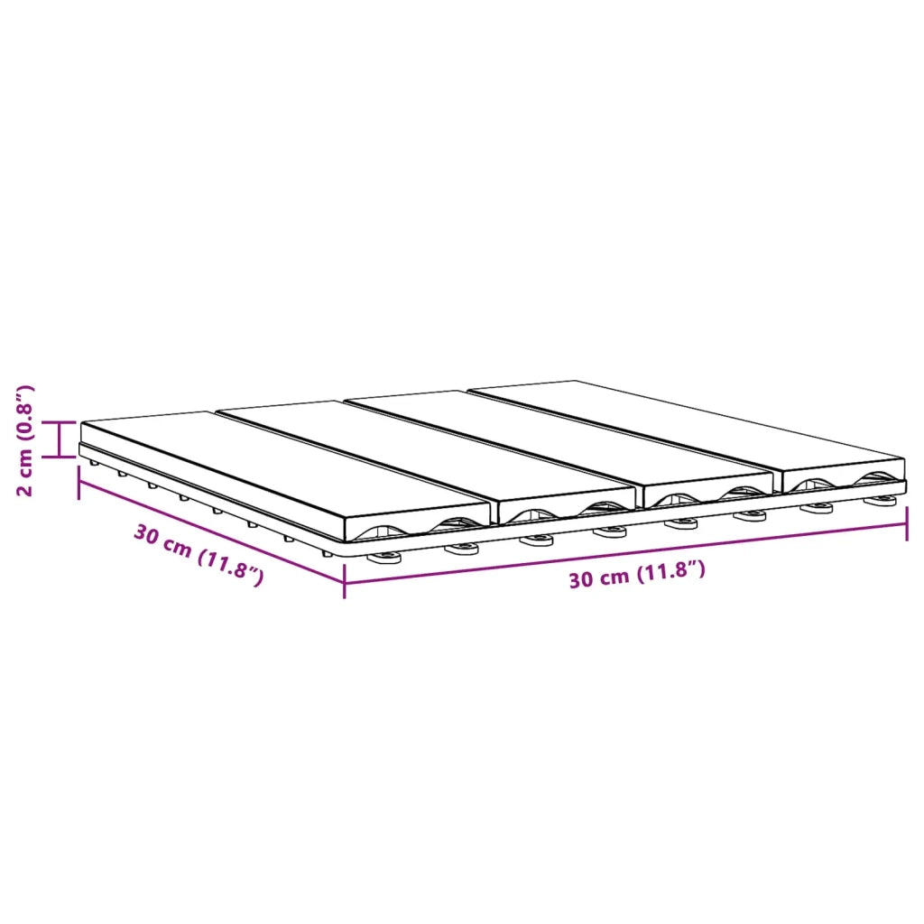 Piastrella per Decking 11 pcs Teak riciclato 30 x 30 cm WPC 42046682