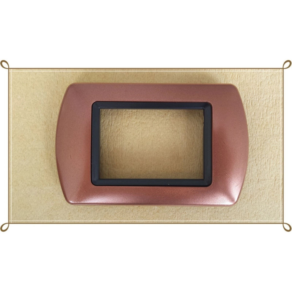 Trade Shop - Placchette Placche In Abs Compatibili Per Master Modo Colorra Placca Copriprese - Rame -3 Fori     -
