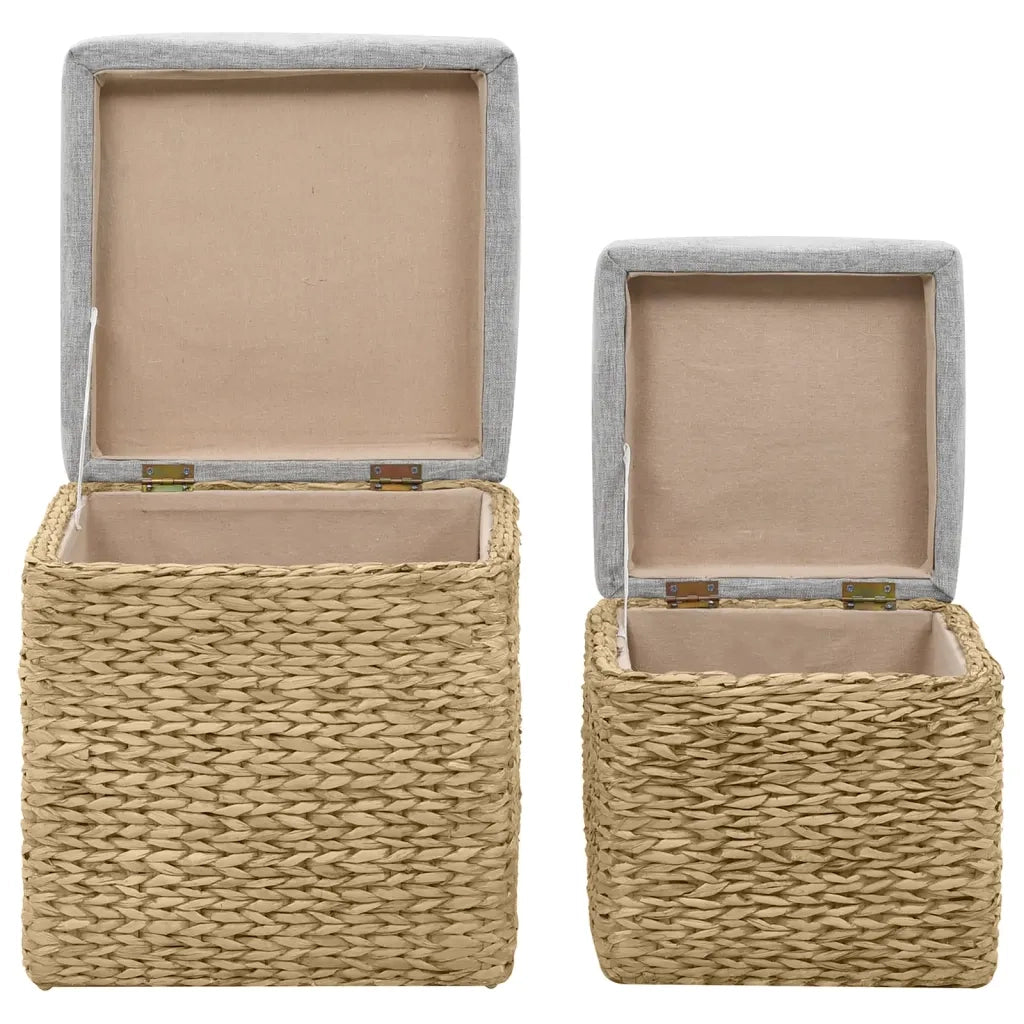 Set Pouf 2 pz in Giunco Grigio 246109
