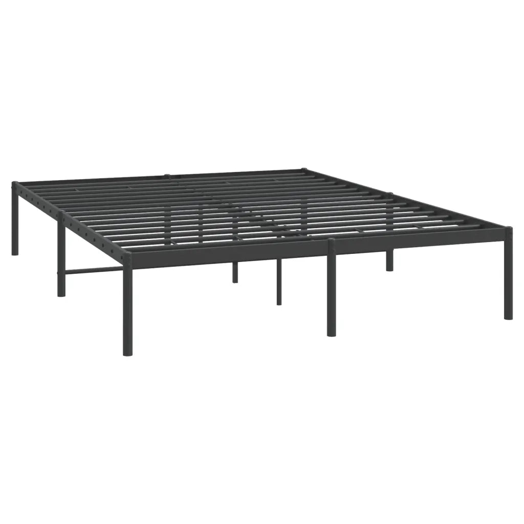 Letto matrimoniale | Letto per adulti | Giroletto in Metallo Nero 150x200 cm