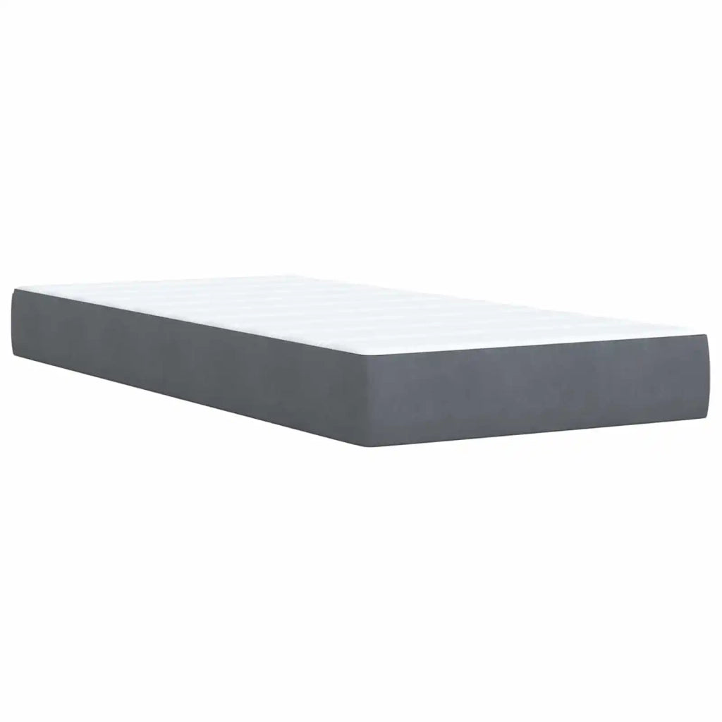 Letto con Box Spring, Materasso e LED Grigio Scuro 90 x 190 cm 3453246