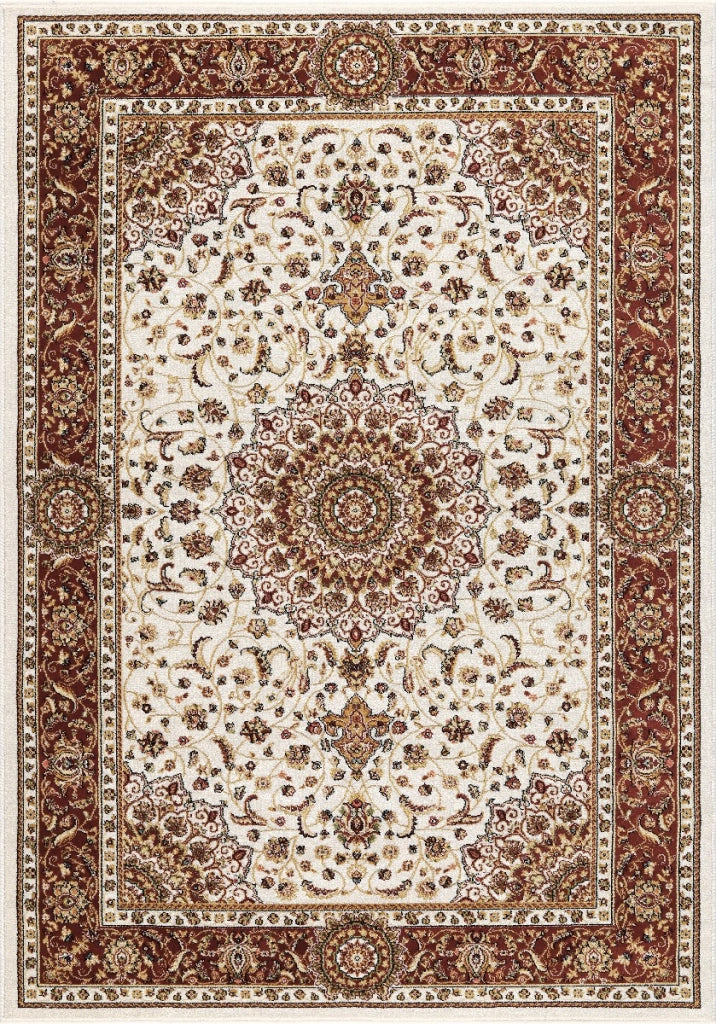 Tappeto BABIL cm.140x200 disegno classico orientale colore crema e rosso