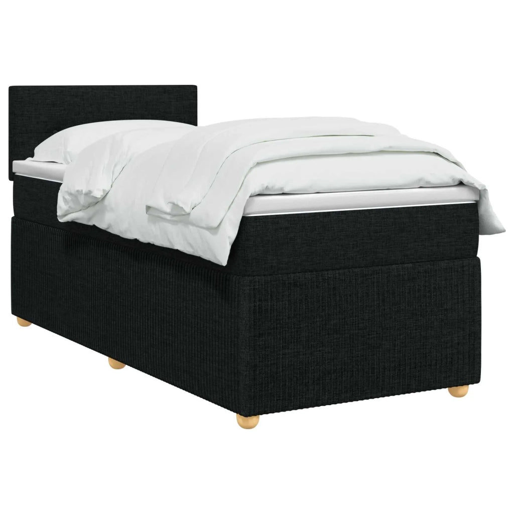 Letto box spring con materasso Nero 100 x 200 cm Tessuto 3452864