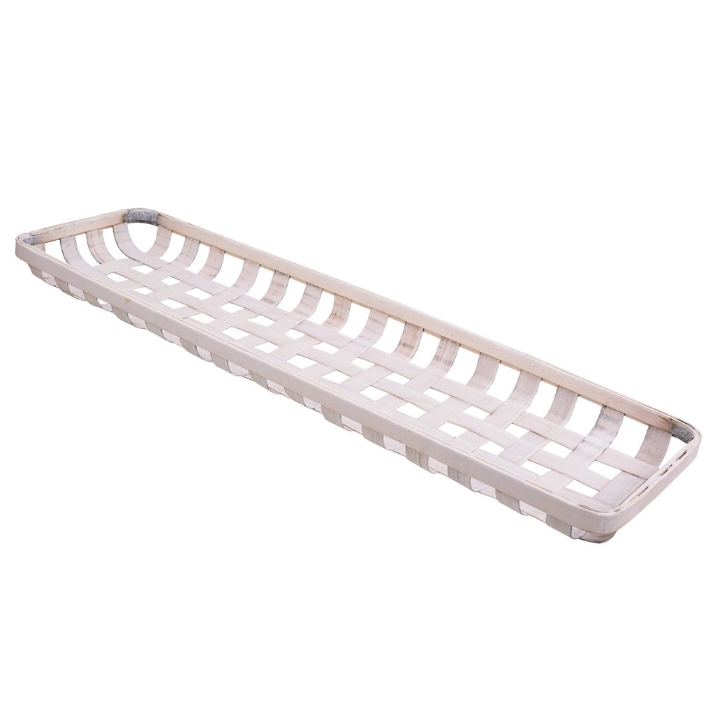 Vassoio in bambù bianco 75x21x5h