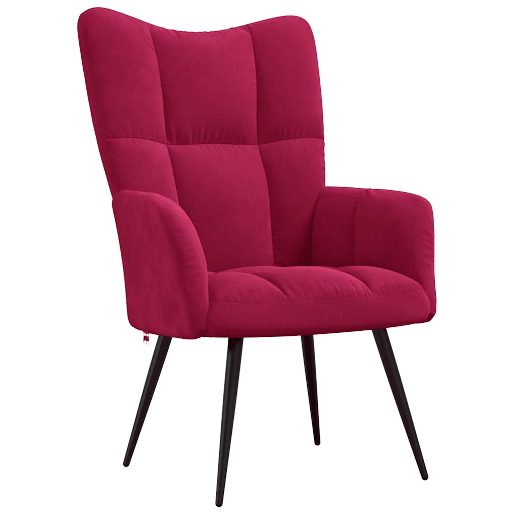 Poltrona | Sedia Relax Rosso Vino in Velluto