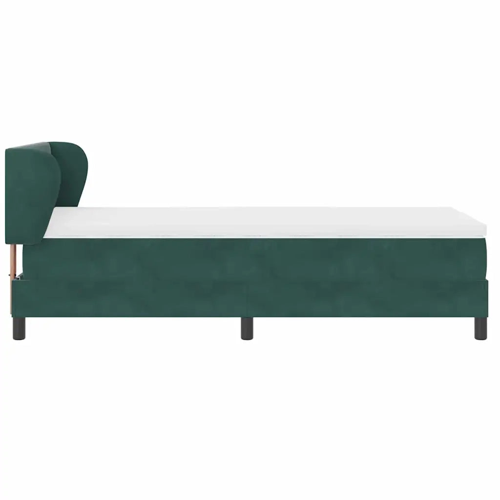 Letto a molle con testiera Verde scuro 90 x 200 cm Velluto 3340373