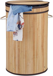 Wascausa con coperchio a scatto - 65 L - Ø 40 cm - naturale