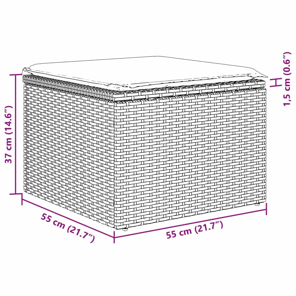 Set Divano da Giardino con cuscino 6 pcs Marrone polyrattan 3345474