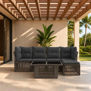 Set Divano da Giardino 6 pz Grigio polyrattan 3436460