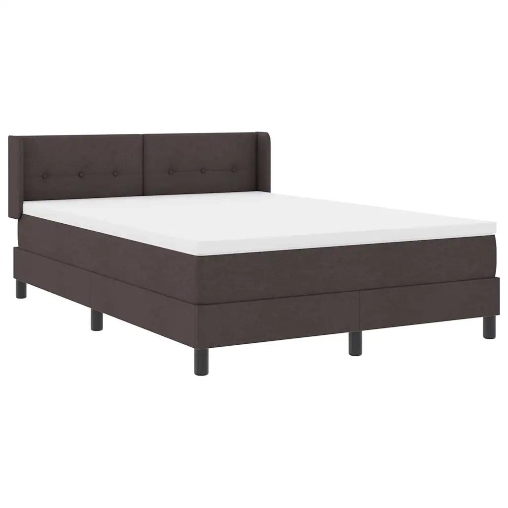 Letto a molle con testiera Marrone Scuro 190 x 140 cm Tessuto 3341100