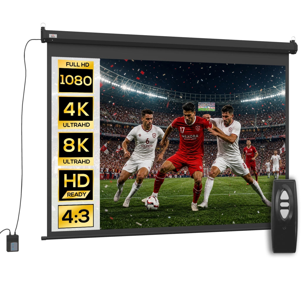 Schermo per proiettore motorizzato elettrico 84 pollici 4:3 4K HD ¨C Minimal ¨C bianco 200x150cm