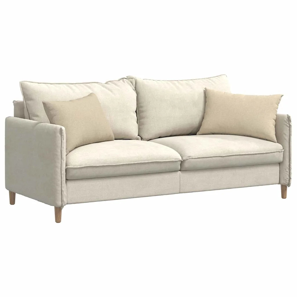 Cuscini da Divano 2 pz-Set di 2 Cuscini per Sofa Crema 60 x 40 cm Tessuto 450679