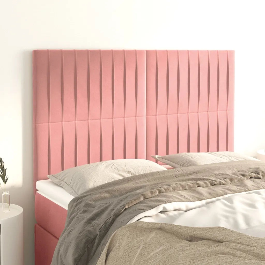Testiera | Testata Rosa 144x5x118/128 cm Velluto