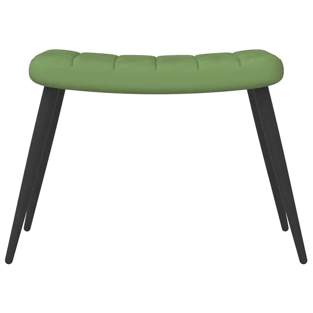 Poltrona Relax con Sgabello Verde Chiaro in Velluto 327691