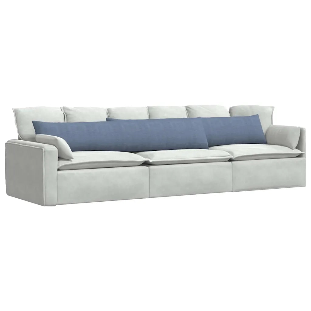 Cuscini da Divano 2 pz-Set di 2 Cuscini per Sofa Blu 200 x 40 cm Tessuto in Cords 845576