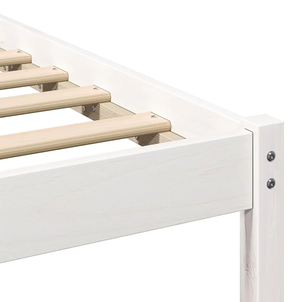 Struttura del letto-Giroletto-Rete del Letto Bianco 100 x 200 cm Pino massello 782958