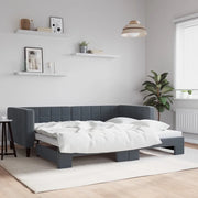 Divano Letto con Letto Estraibile-Sofa Letto-Daybed Grigio Scuro 90x200cm Velluto 728114