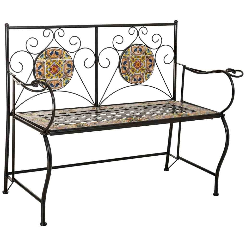 Panca in metallo multicolore, 110x50x88h cm