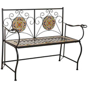 Panca in metallo multicolore, 110x50x88h cm