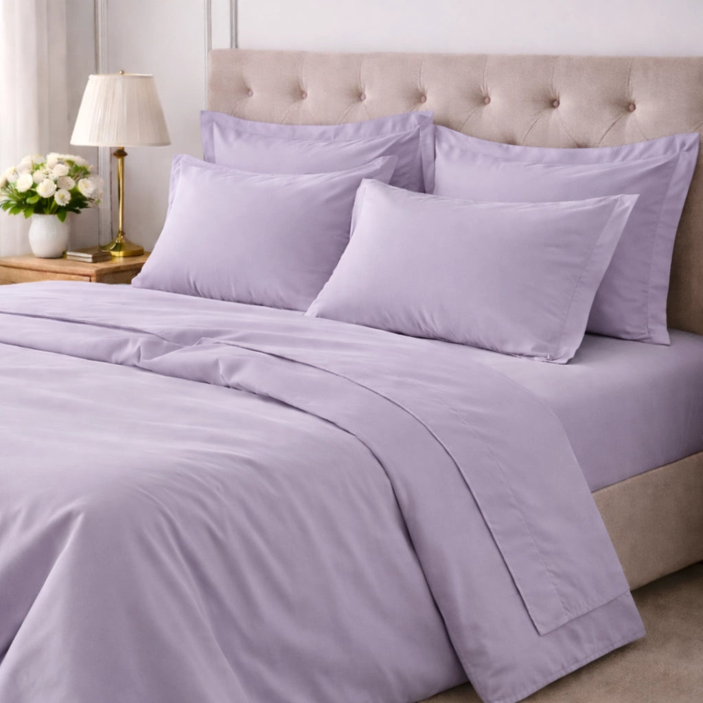 Rotira, set Completo Letto Piazza e Mezza in Cotone, Viola Lilla