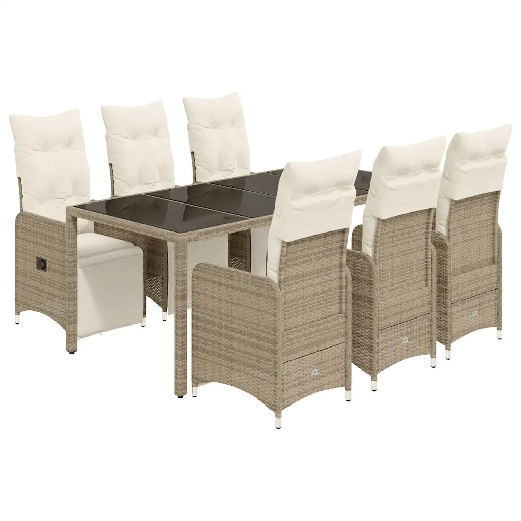 Set Bistrò da Giardino 7 pz con Cuscini in Polyrattan Marrone 3277213