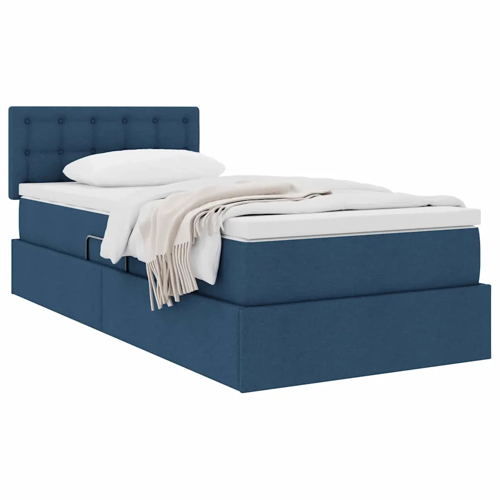 Letto con contenitore e materasso con materasso Blu 90 x 200 cm