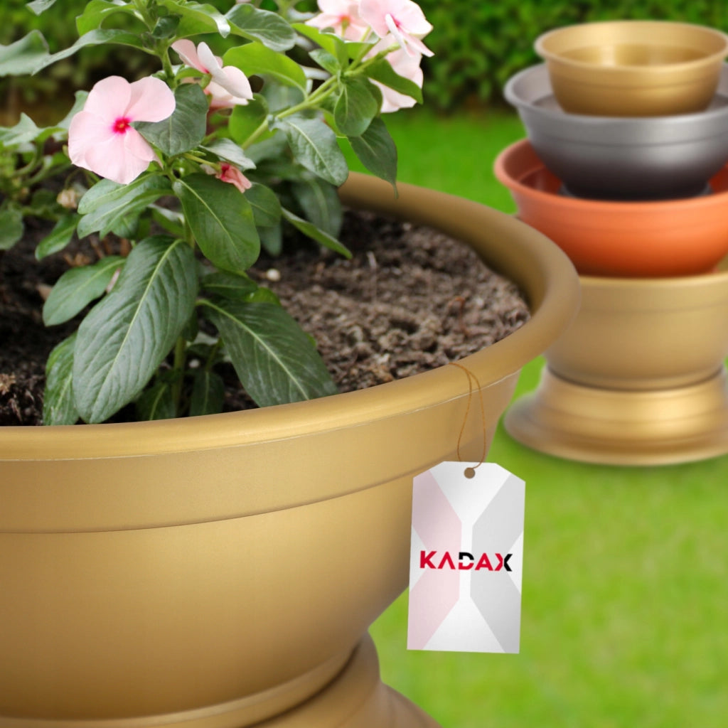 Vaso da fiori KADAX per lapide da cimitero, con coperchio in plastica, 22 cm.