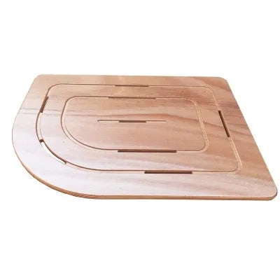 Pedana doccia in legno marino 74 x 55 cm stondato lato sinistro per piatto doccia 70 x 90