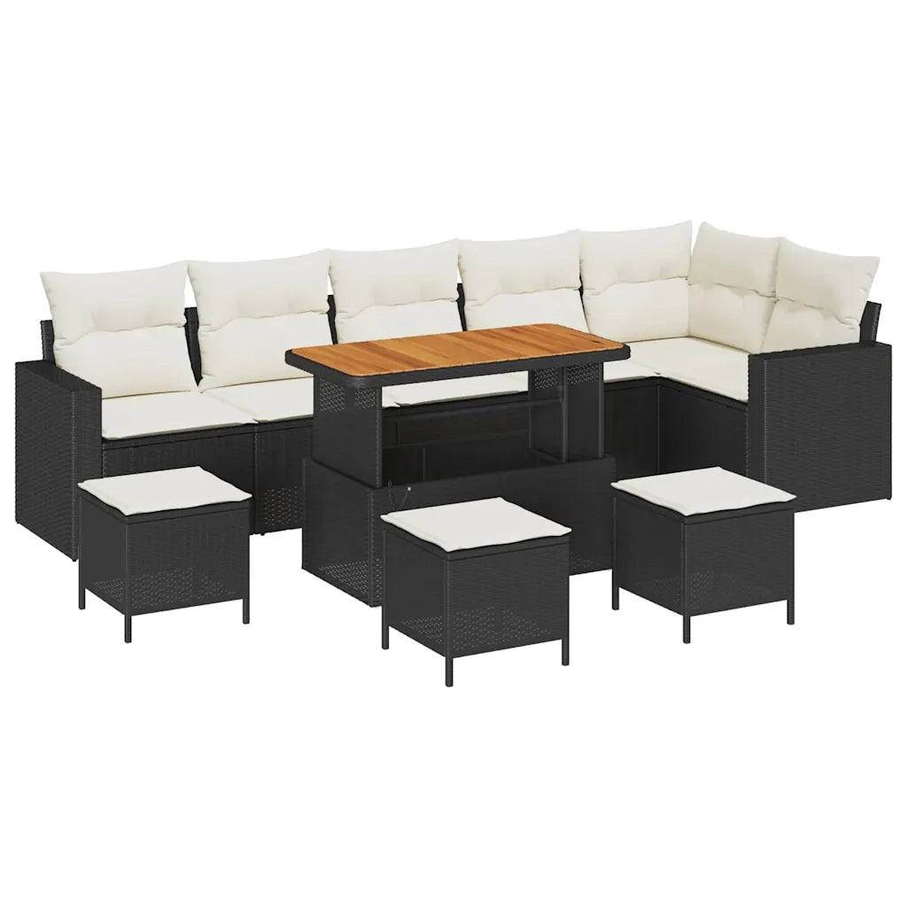 Set Divano da Giardino 10 pcs Nero polyrattan 3361640