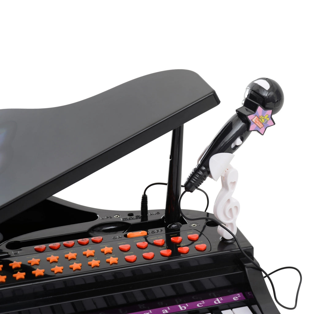 Piano per bambini con microfono e sgabello ¨C Minimal ¨C Nero