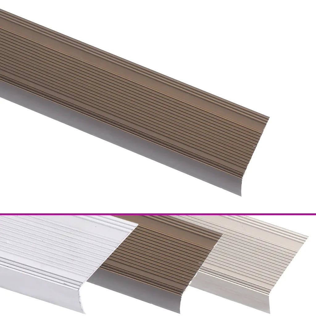 Profili a L per Gradini 15 pz in Alluminio 90 cm Marrone CFW8199275