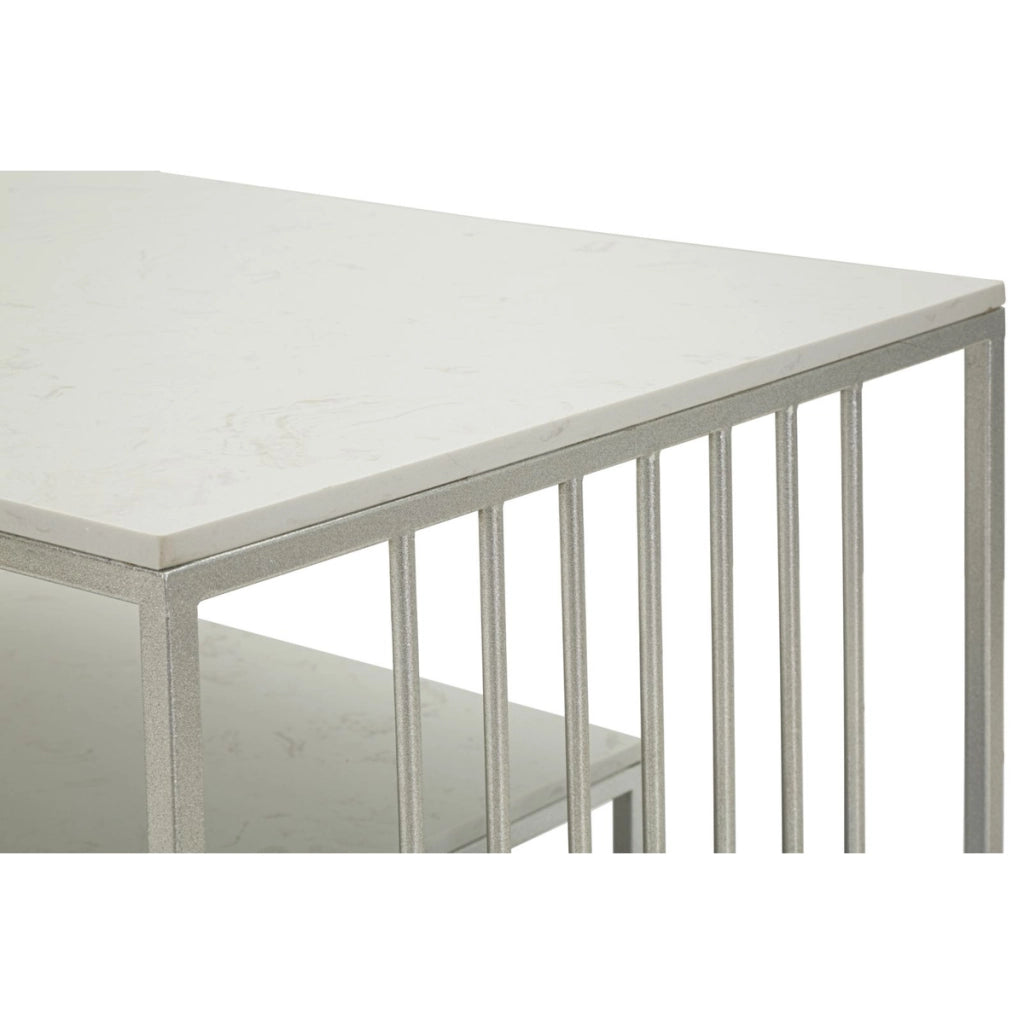 Tavolino VKH790, Argento, Metallo, 90x45x60 cm