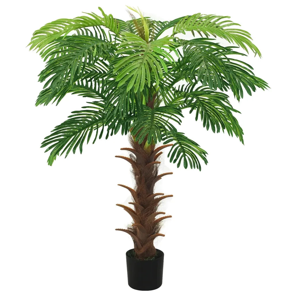 Palma Cycas Artificiale con Vaso-Piante Decorative 140 cm Verde