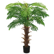 Palma Cycas Artificiale con Vaso-Piante Decorative 140 cm Verde