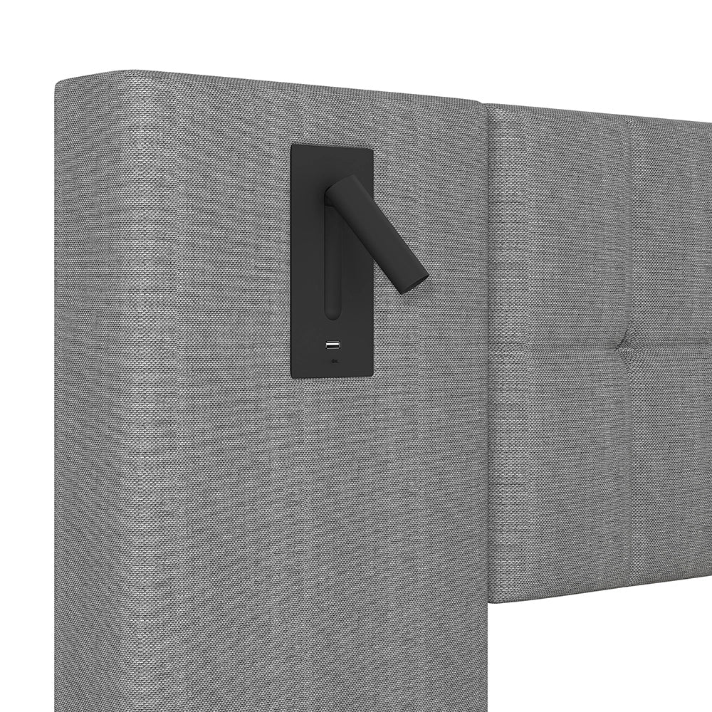 Letto-Xylo-180x200 cm-LED, spot, USB, lino grigio
