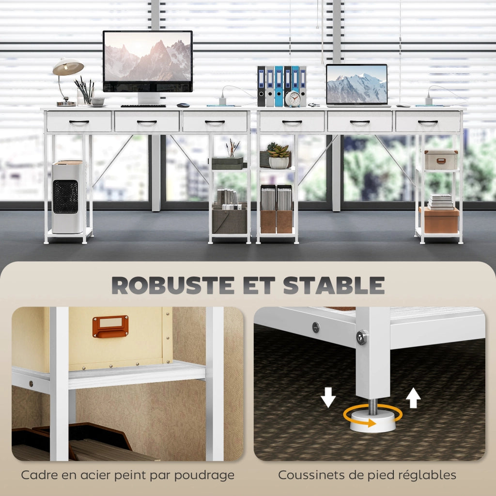 Scrivania con cassetti e ripiani ¨C Minimal ¨C Bianco 120x40x76 cm