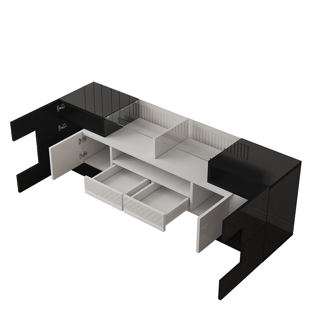 Mobile TV moderno - Xylo - 145cm vetro LED bianco