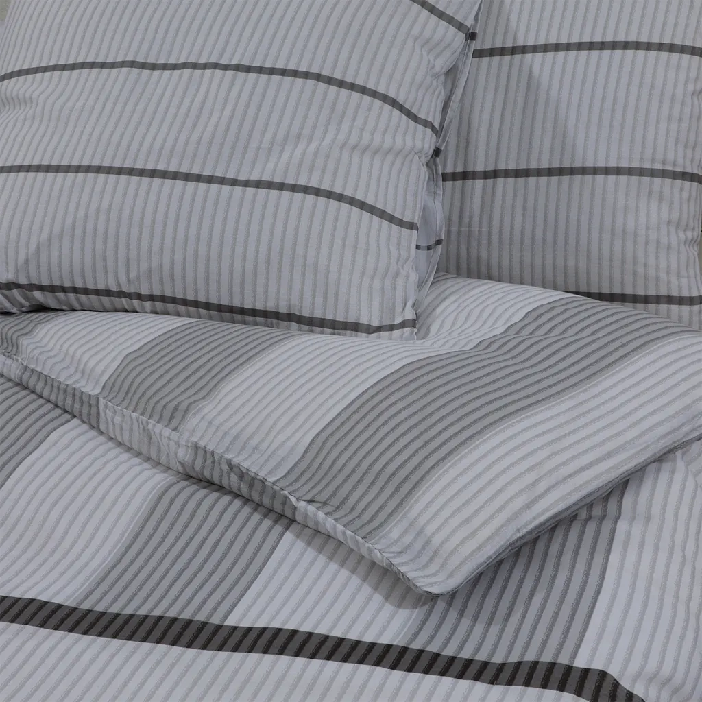 Set Copripiumino Grigio 155x220 cm in Cotone 136440