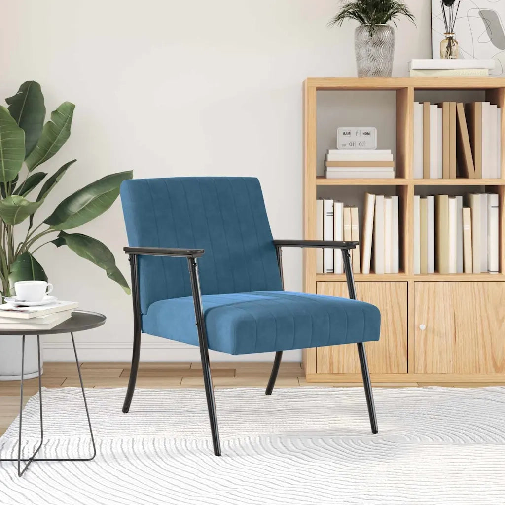 Poltrona | Sedia Relax Blu 59 x 75 x 78 cm Velluto