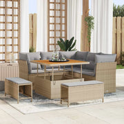 Set Divano da Giardino con cuscino 8 pcs beige e grigio chiaro 3363427
