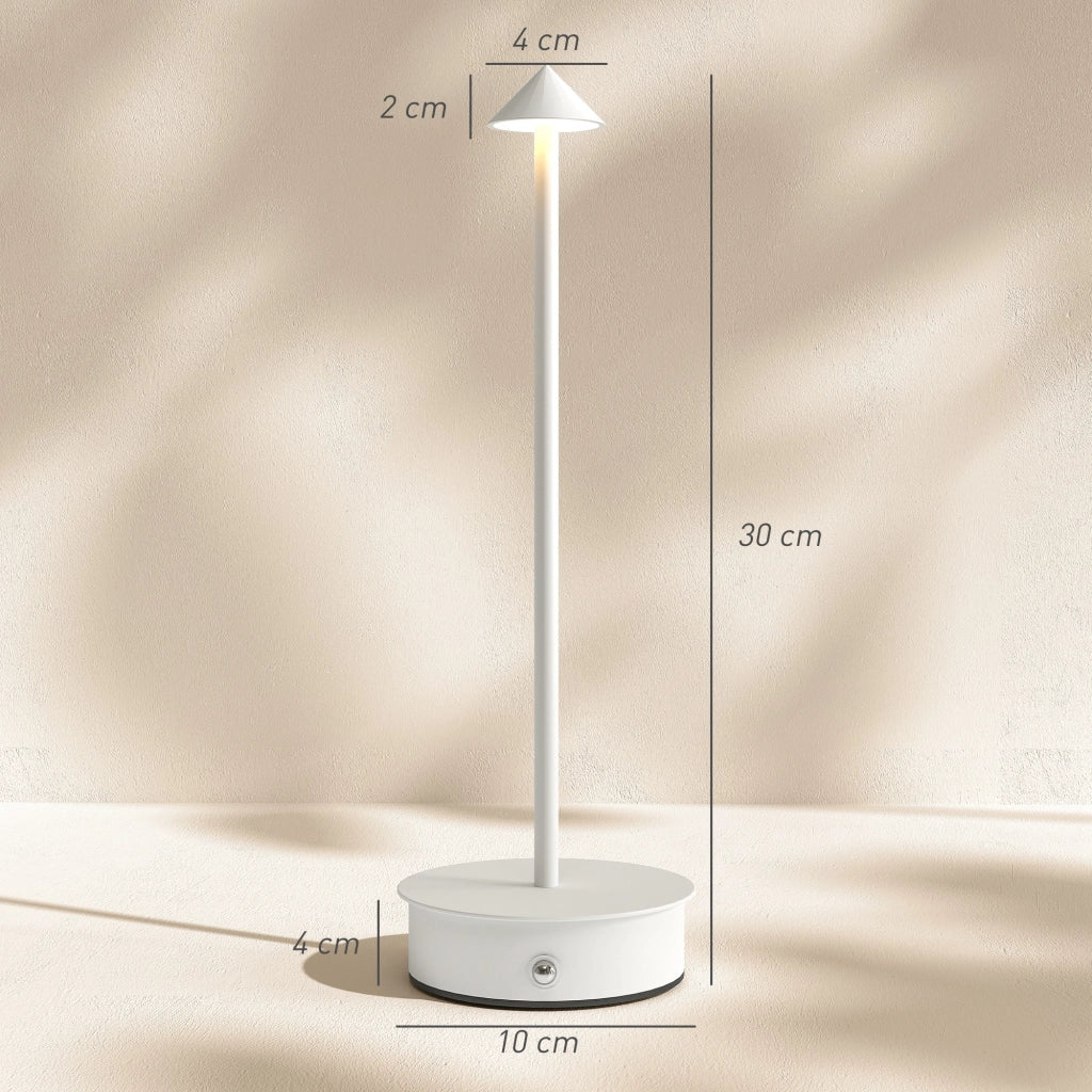 Lampada da Tavolo LED Ricaricabile USB Touch Dimmable 2 Pezzi ¨C Minimal ¨C ?10x30 cm Bianco