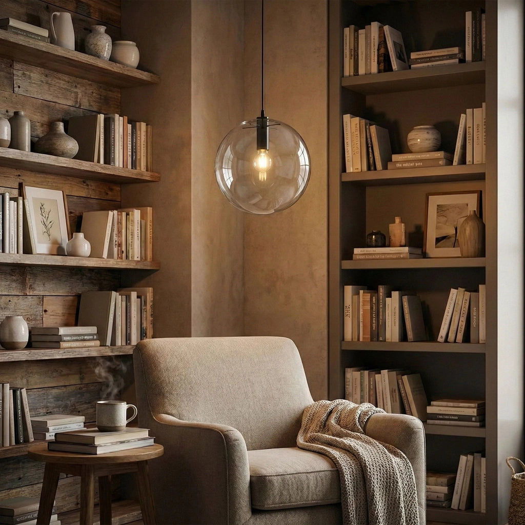 Lampada Da Soffitto Pensile Di Vetro Lassi Black 30 Cm