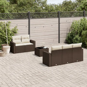 Set Divano da Giardino 6 pz con Cuscini Marrone in Polyrattan 3251040